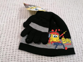 Čepice Sponge Bob a rukavice